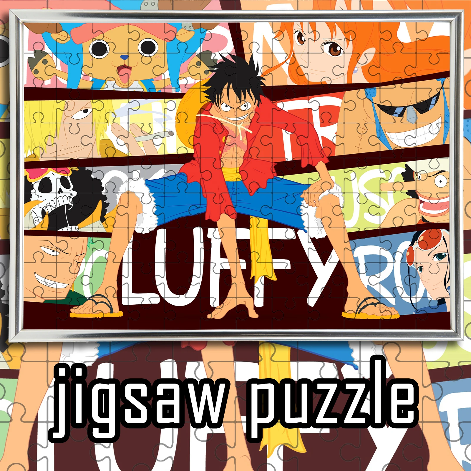 

One Piece Luffy Straw Hat Crew Puzzle Wooden Multi-Size Anime Peripheral Home Decor Educational Gift