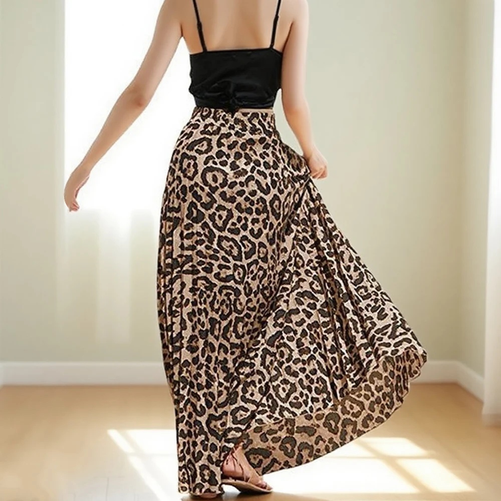 Estate elegante moda Harajuku slim fit abiti femminili larghi casual gonne tutte abbinate gonna a trapezio a vita alta patchwork stampata