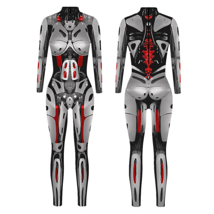 Roboter-Punk-Jumpsuit Catsuit Sexy Damen Cosplay Kostüme Zentai Karneval Halloween Bühnenauftritt Aerial Yoga Bodysuit 2026 – Detail 20