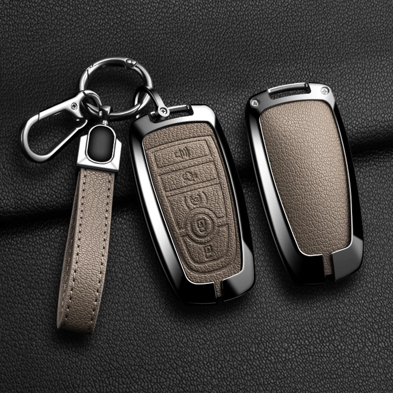 Alloy Style Car Key Case Cover Shell For Ford Maverick Focus Edge Explorer Expedition Everest Fusion Mondeo Mustang 3/4/5button