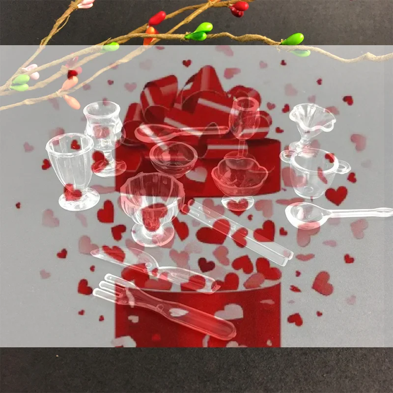 

Набор из 13 миниатюрных прозрачных игрушек для кухни: чашки, тарелки, посуда, миниатюрные пластиковые чашки для ролевых игр и творчества