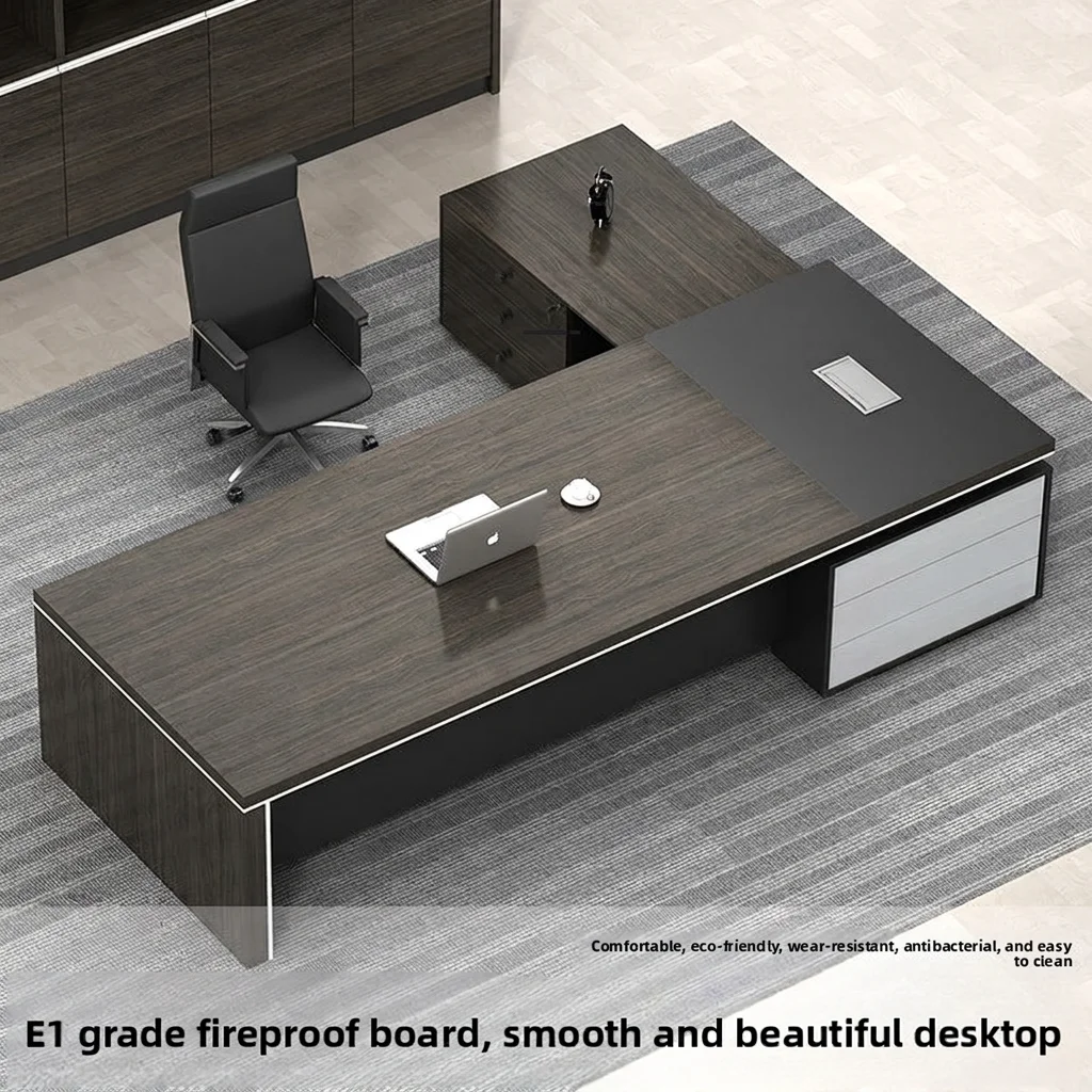 #High-end Minimalist Modern Executive Desk and Chair Set for Office Use Wood Material for Managers & Presidents