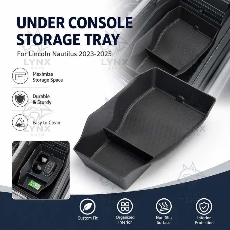 For Lincoln Nautilus 2023-2025 Under Center Console Storage Box Insert Tray Vehicle Interior Upgrade Accessories
