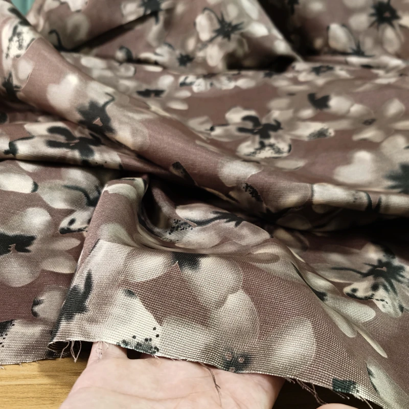 Pattern Printed Silk Fabric 150cm Width 20 Momme Cotton Autumn Winter Wear Cloth For Skirt Coat Sweater Diy Sewing