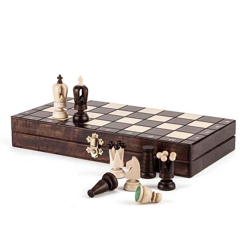 

Solid Wooden International Chess, Handmade Portable Folding Chessboard, King Height 65mm, Exquisite Workmanship, 30*30cm