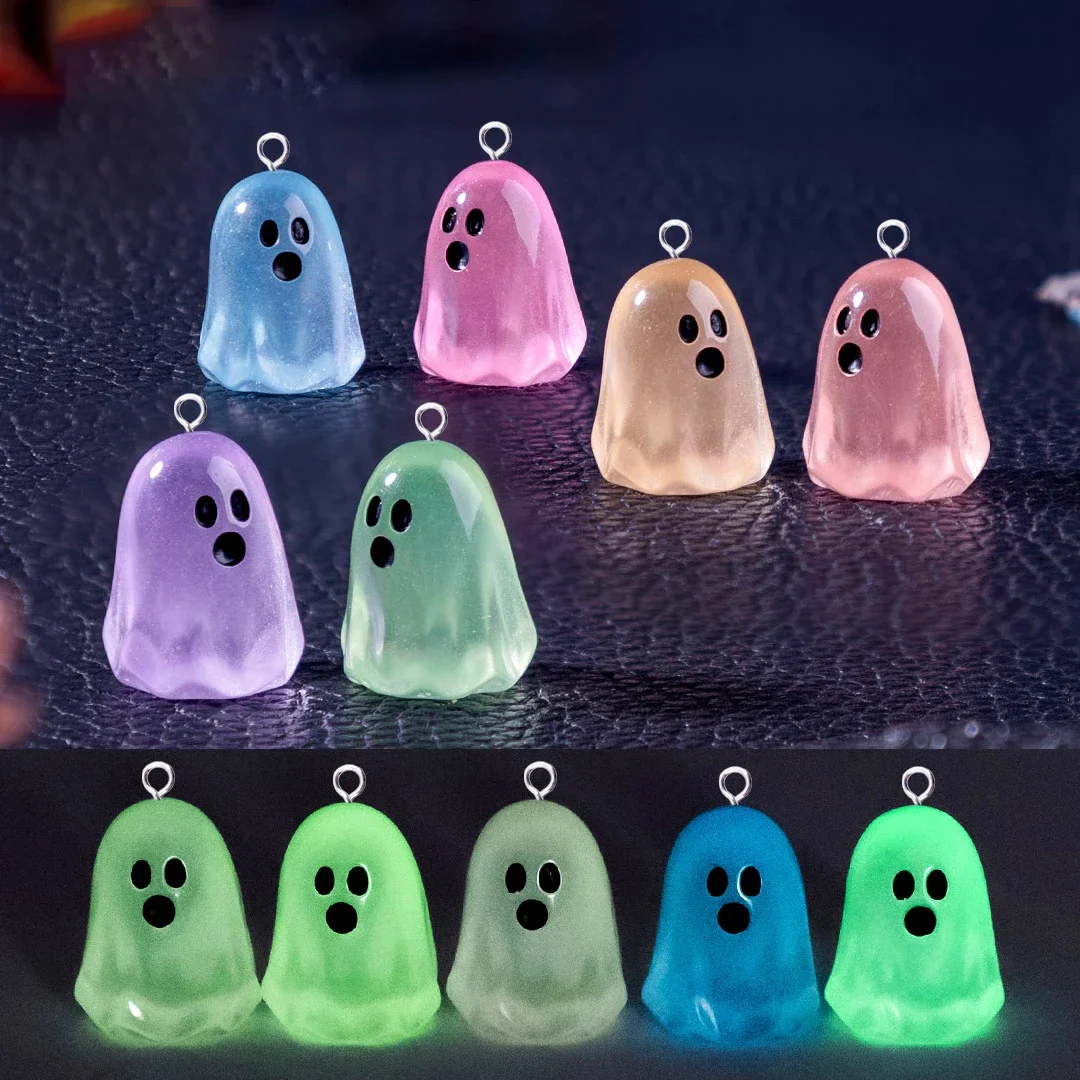 10/20/50 pcs Halloween Luminous Ghost Figurines Glow in The Dark Mini Resin Ghost Micro Landscape Decoration