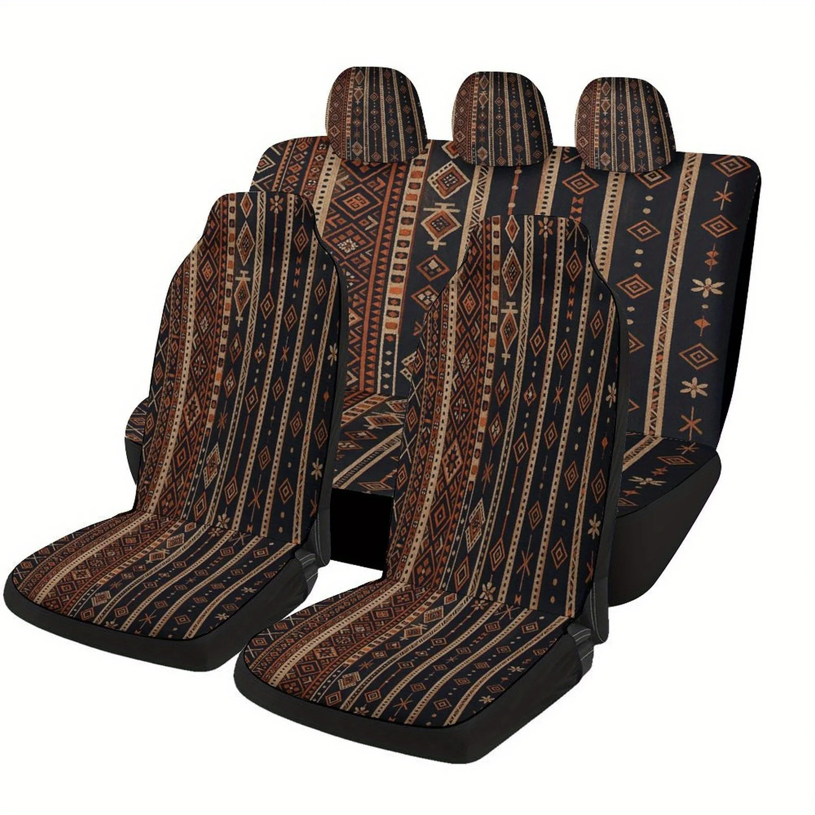 

Tribal Pattern Design Car Seat Covers Full Set - High-Quality, Machine Washable, Fit For Most Cars, Decorative Fashionable Prote