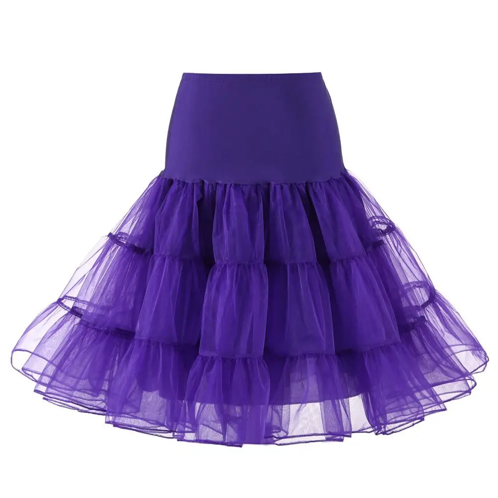 YOUXI Kurzer Tutu Petticoat Krinoline 50er Jahre Swing Vintage Tutu 26" Retro Unterrock Petticoat Fancy Net Rockabilly 6