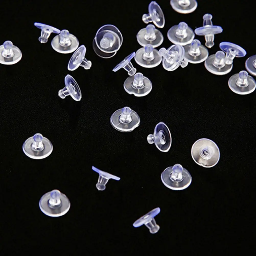 200Pcs Transparent Silicone Earring Backs Soft Flexible Secure Grip Earring Stopper Replacement for Most Standard Posts