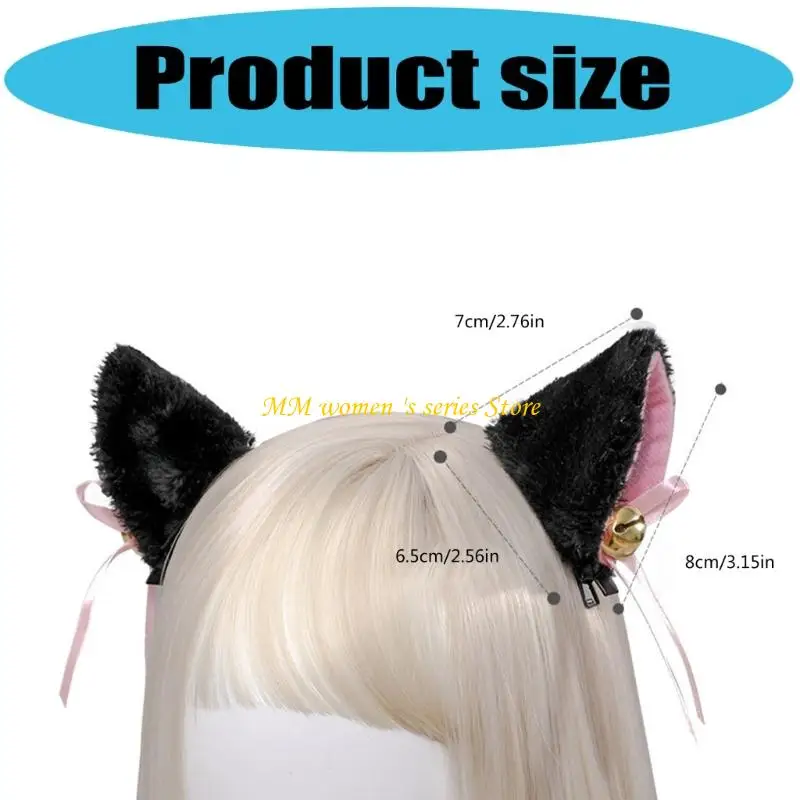 Q39C 어린이와 성인을 위한 부드러운 봉제 고양이 귀 머리 클립 의상 사진 소품 액세서리