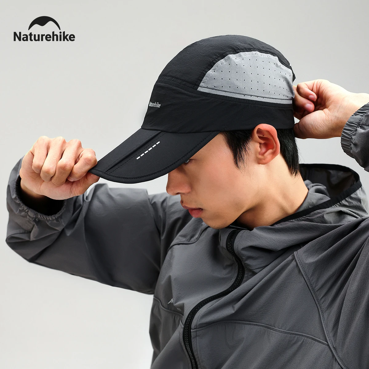 Naturehike Baseball Cap Outdoor Hiking Sun Hat UPF 50+ Ultralight Foldable Patchwork Letter Cap Summer Adjustable Breathable Hat