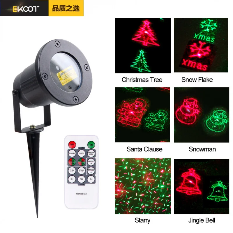

New Outdoor Laser Christmas Lights Laser 12 Patterns Projection Storm Snowflake Halloween Day Lawn Lights Light Show