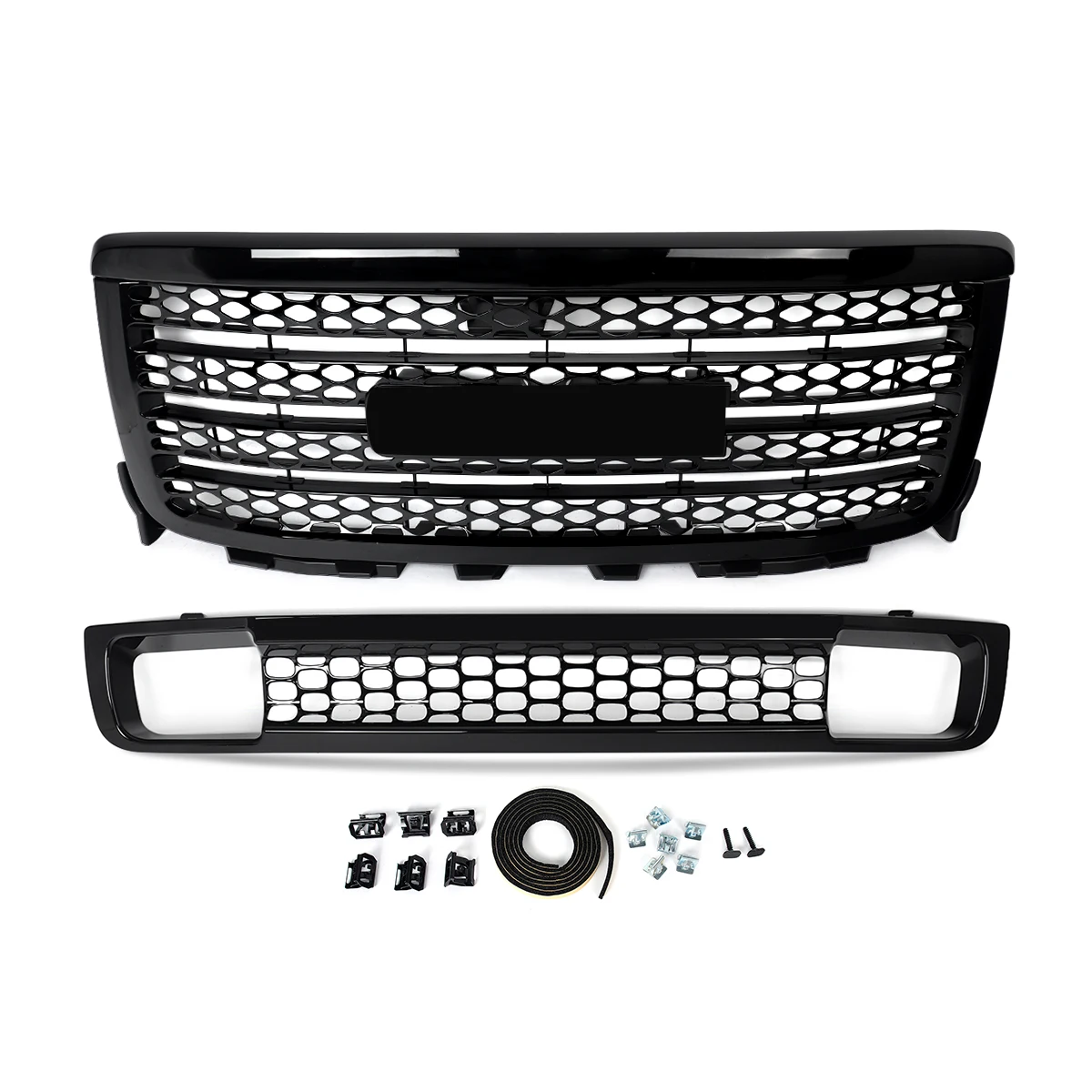 Glossly Black Car Front Grille for 2011-2014 GMC Sierra 2500 3500 HD Bumper Hood Mesh Racing Grilles Car Styling SAIQINGSP