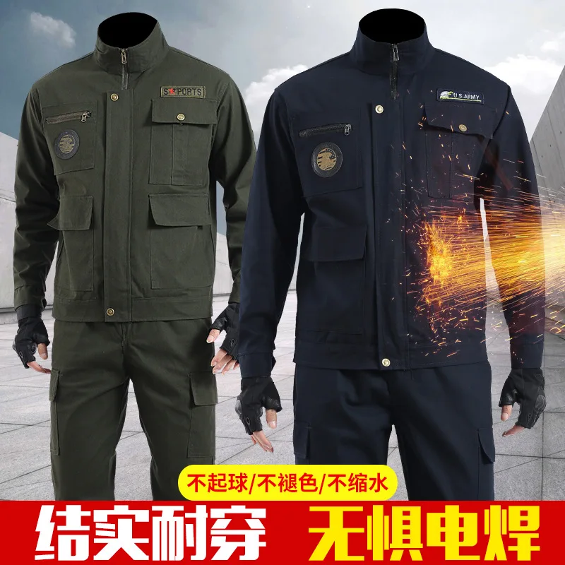 Work Clothes Set Labor Insurance Clothes Auto Repair Welder Anti-scalding and Wear-resistant Construction Site Work Uniforms