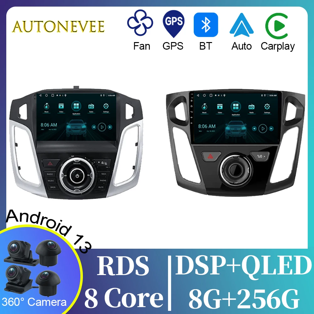 

7862 For Ford Focus 3 Mk 3 2011 - 2019 Android Auto Car Radio Multimedia GPS Navigation Video Player Carplay 5G Wifi No 2Din DVD