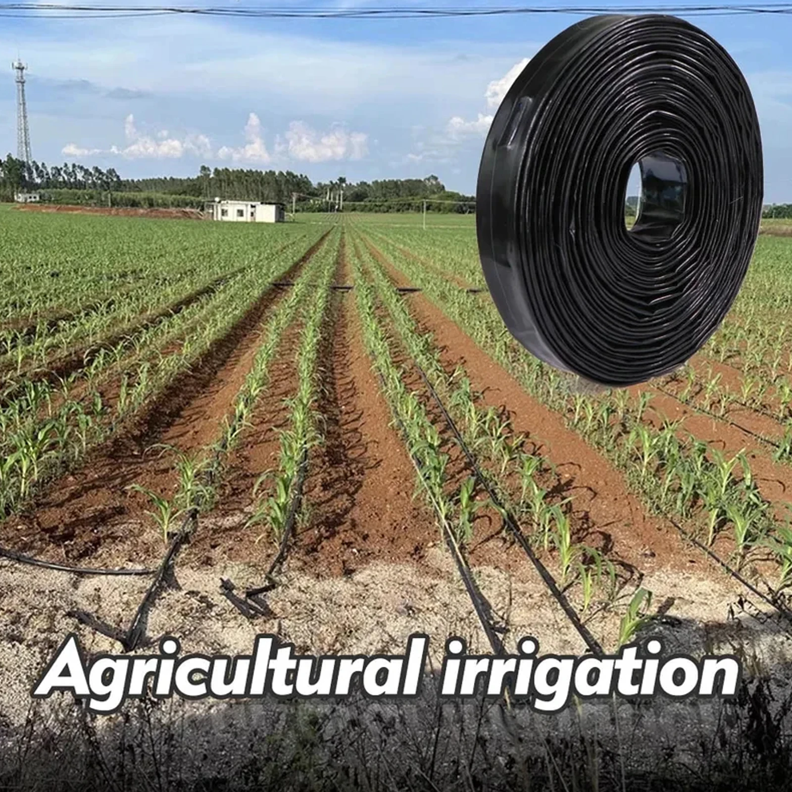 16mm Drip Tape PE Tubing Spacing 50-100m for Garden Greenhouse Watering Farm Agricultural Irrigation Soaker Hose Dripper