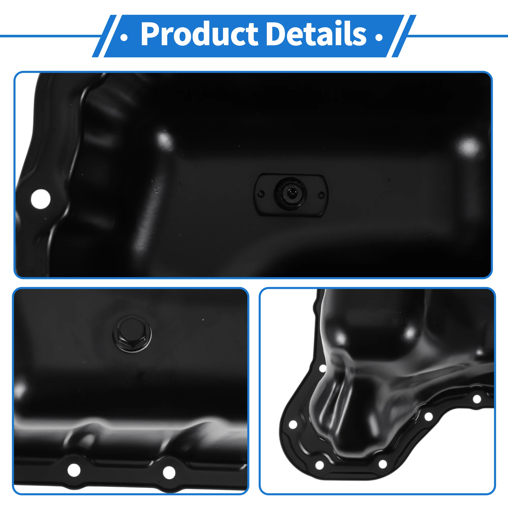 UXCELL No.1210275021 Coppa dell'olio motore Coppa dell'olio Coppa dell'olio della trasmissione per Toyota Tacoma 2005-2016 Acciaio nero