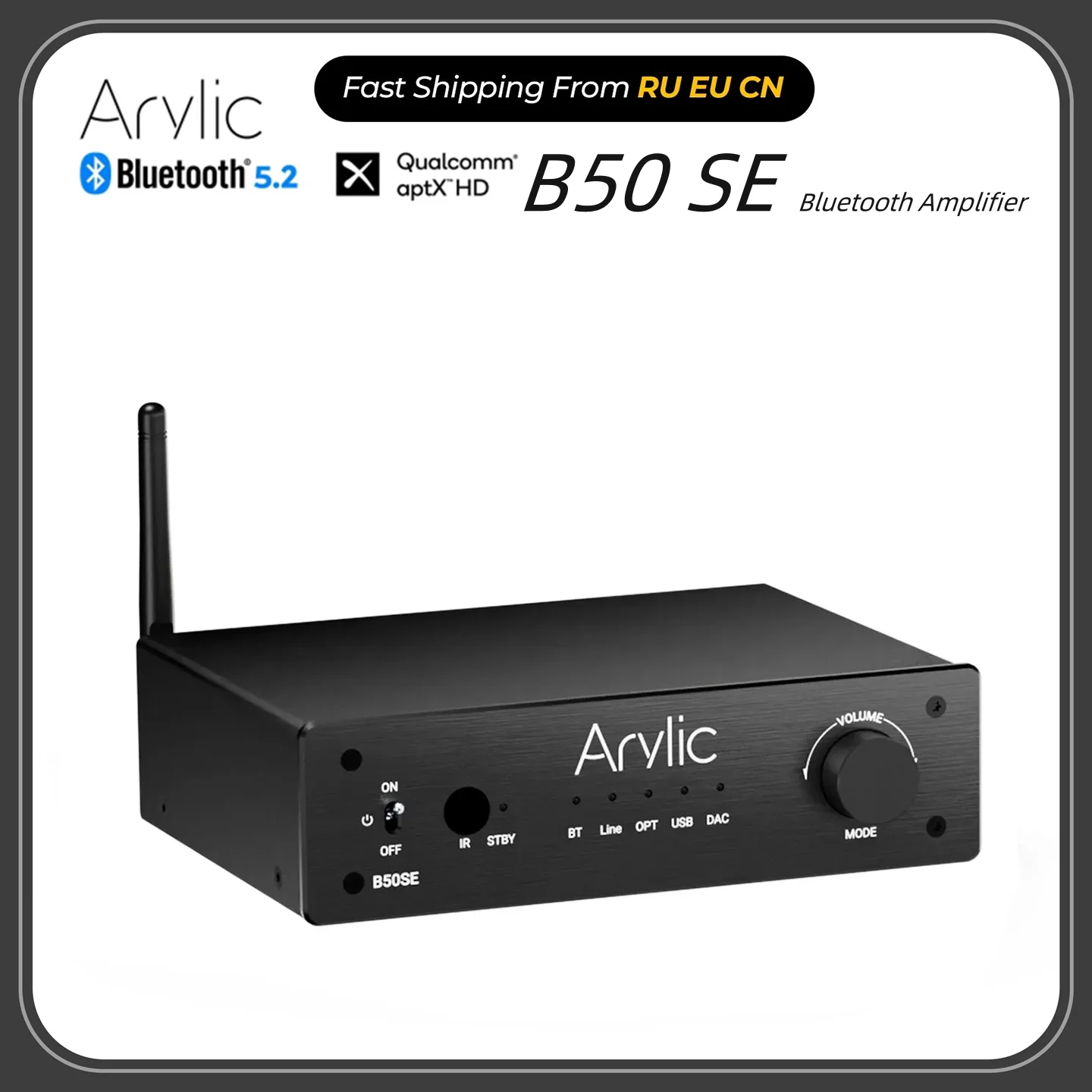 

Arylic B50 SE Bluetooth стерео 50 Вт x 2 аудио усилитель ресивер 2,1 каналов Mini Class D встроенный усилитель для домашних динамиков