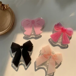 Korean Cute Cartoon Pink Bow Griptok Bracket For iPhone 15 14 Samsung Universal Phone Accessories Phone Holder Grip Tok Stand