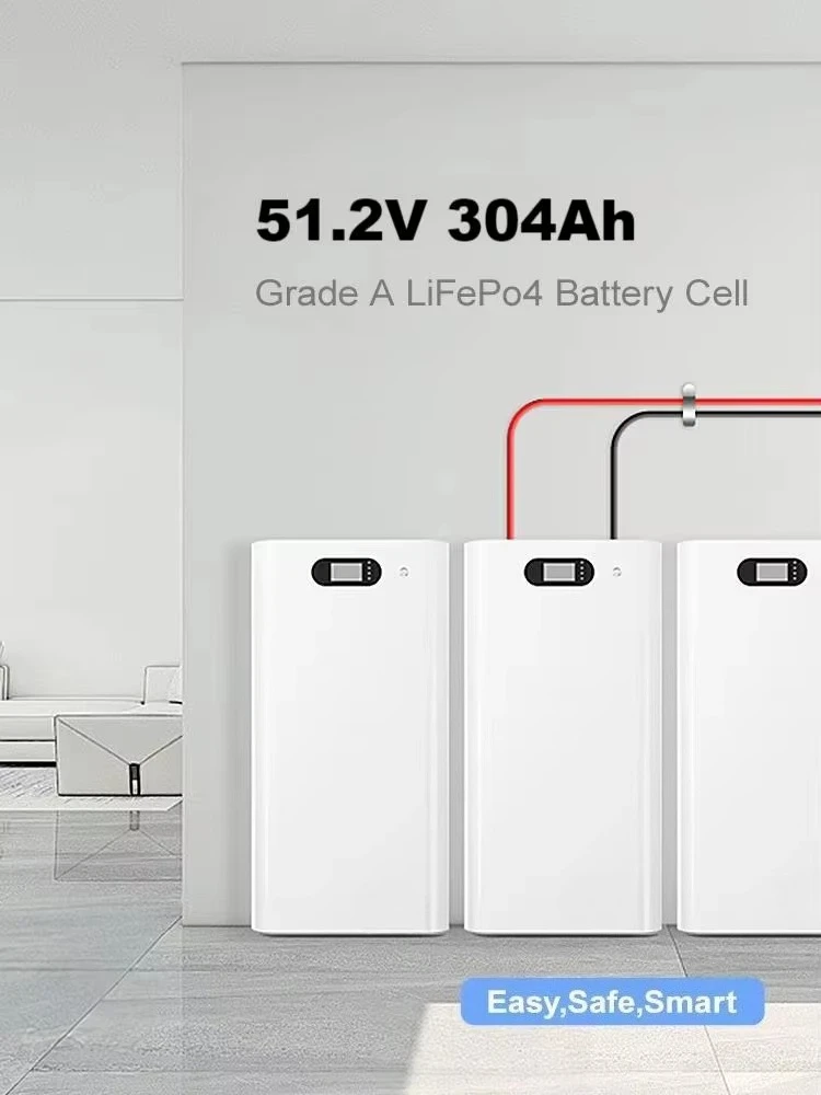 15–16kWh Wall-Mounted LiFePO4 Battery – 51.2V Home Solar Storage with Smart BMS & Sleek Design