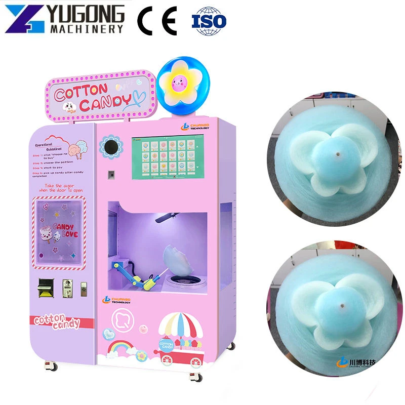 Popcorn Marshmallow Machine and Make Machine Automatic Cotton Magical Flossy Candy Floss Supermarket Vending Machine for Sale