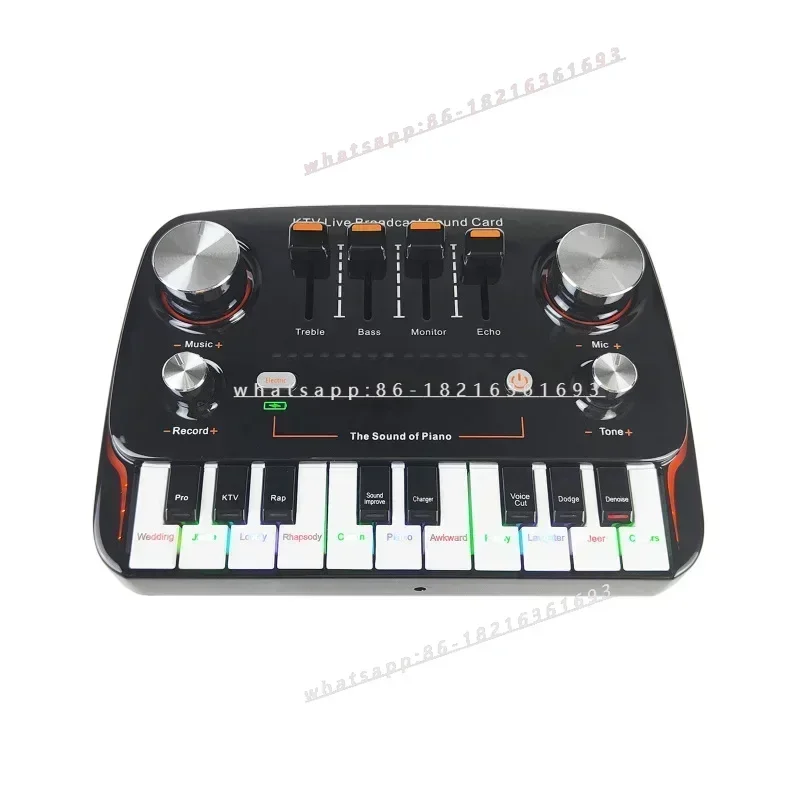 GOOD2026 Live Sound Card Piano Shape Audio Recording Desktop Singing BT Wireless Lossless Transmission Plug And Play Voice Ch
