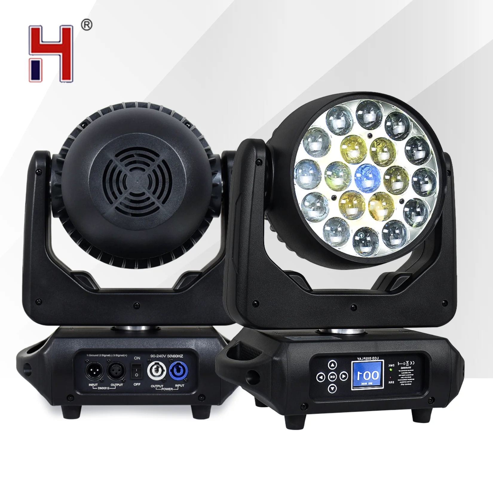 

HongYi LED Moving Head 19X15W RGBW Colors Mix Circle Control DMX512 Washing Zoom Wash Beam Sound Activated Lights In Satge Show