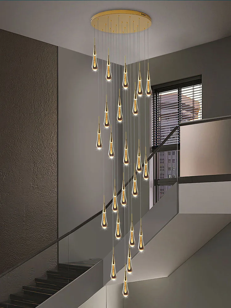 Imagem -04 - Crystal Chandelier Pendurado Lâmpadas para Teto Sala de Estar Luz de Suspensão Moderna Escada Lâmpada Pingente Design de Luxo