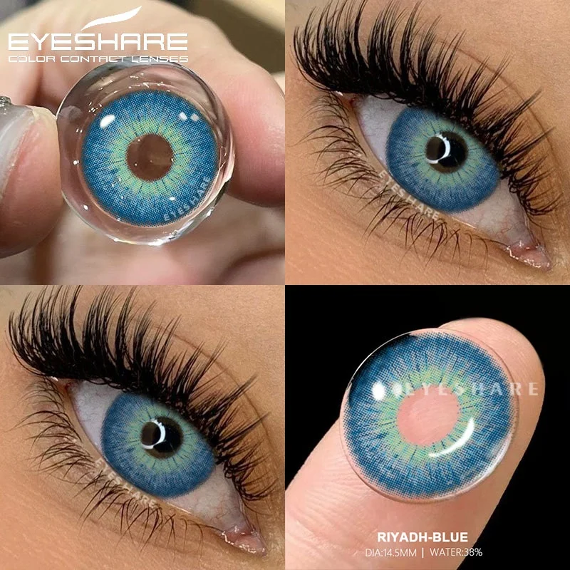 EYESHARE 1 Paar neue farbige Kontaktlinsen für Augen, graue Pupillenlinse, modische blaue Linsen, grüne Kontaktlinsen, jährliche farbige Augenlinse