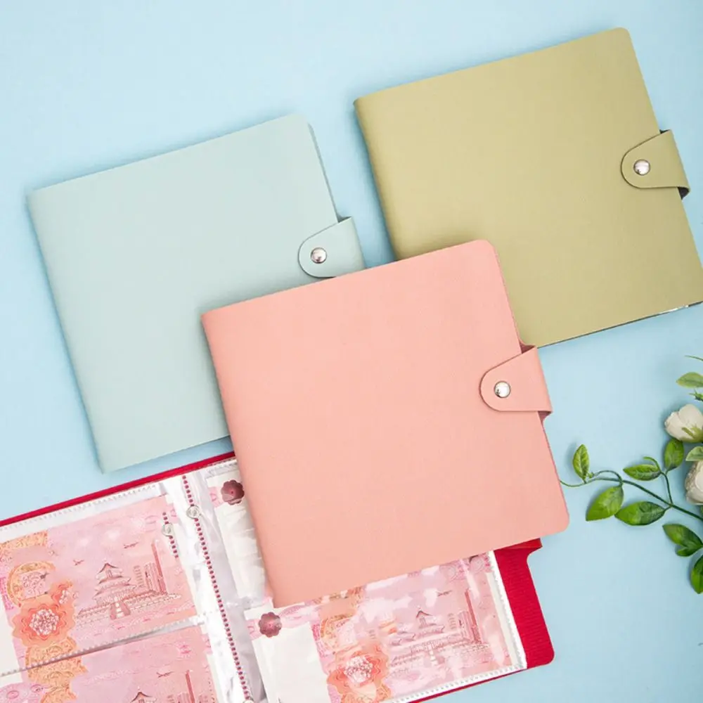 PU Leather Money Savings Binder Portable Waterproof Envelop Savings Challenges Book Refillable Storage Wallet Savings Notebook