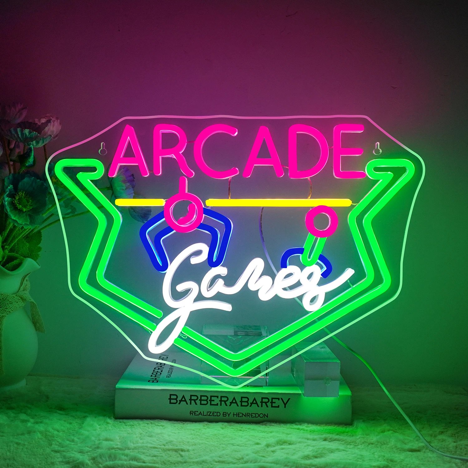 

Arcade Game Neon Led Sign For Amusement Park Boy's Room Game Room Dimmable Decor Gaming Zone Club Hanging USB Light Gift For Kid