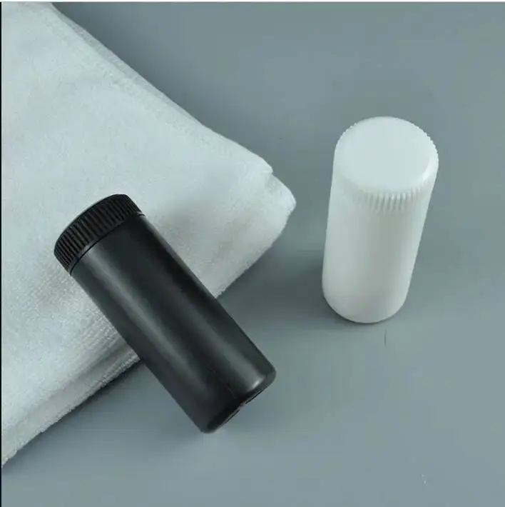 50pcs 60ml Black White Plastic Storage Bottles Factory Round Baby Powder Emballage Empty Cans Split Charging Pearl Packaging New
