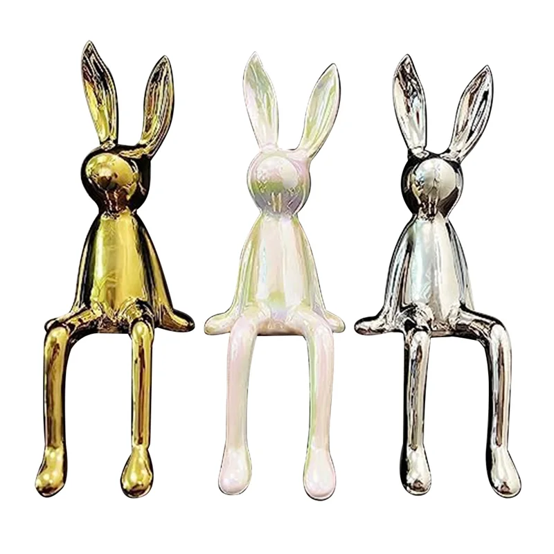 Rabbit Small Sitting Posture Ornaments Soft High Sense Living Room TV Cabinet Wine Cabinet Office Desktop Decorations