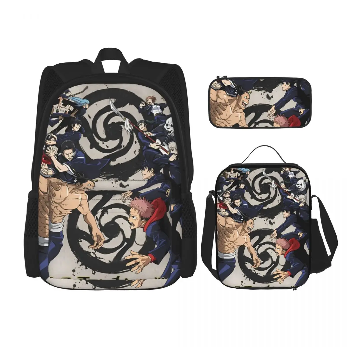 

3pecs/set аниме Jujutsus Kaisens рюкзак для студентов большой емкости для ноутбука и компьютера сумка через плечо сумка для обеда пенал