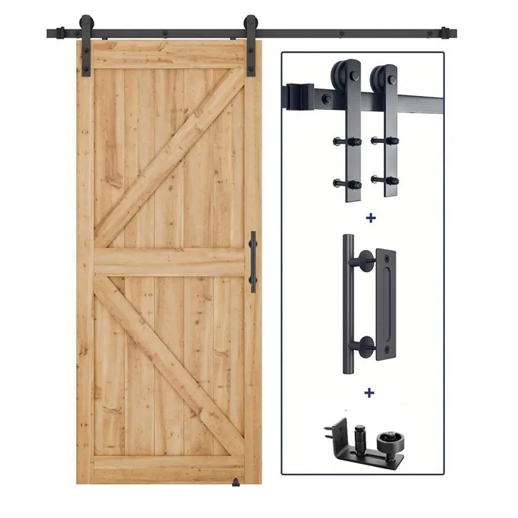 A complete set of removable wooden door hardware accessories, a complete set of household sliding door track slide
