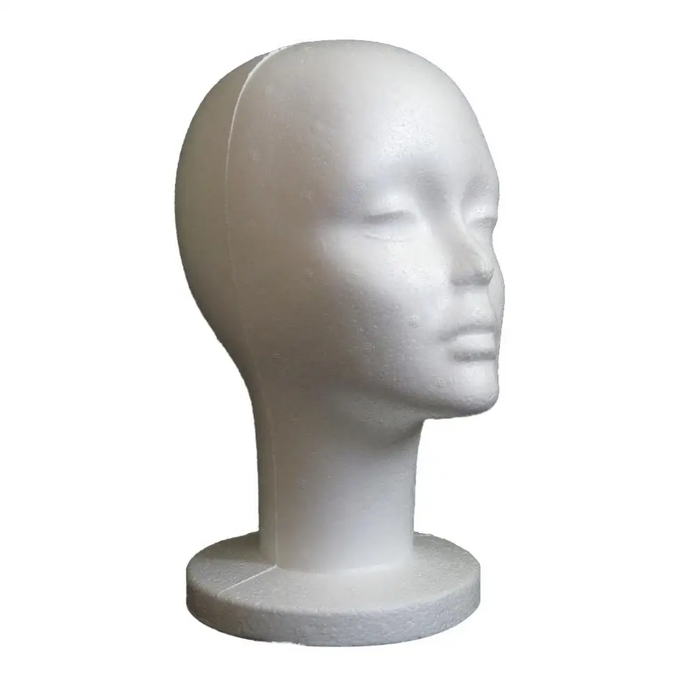 Fashion Female White Foam Mannequin Hat Cap Wig Women Head Display Holder Model Training Head Mannequins