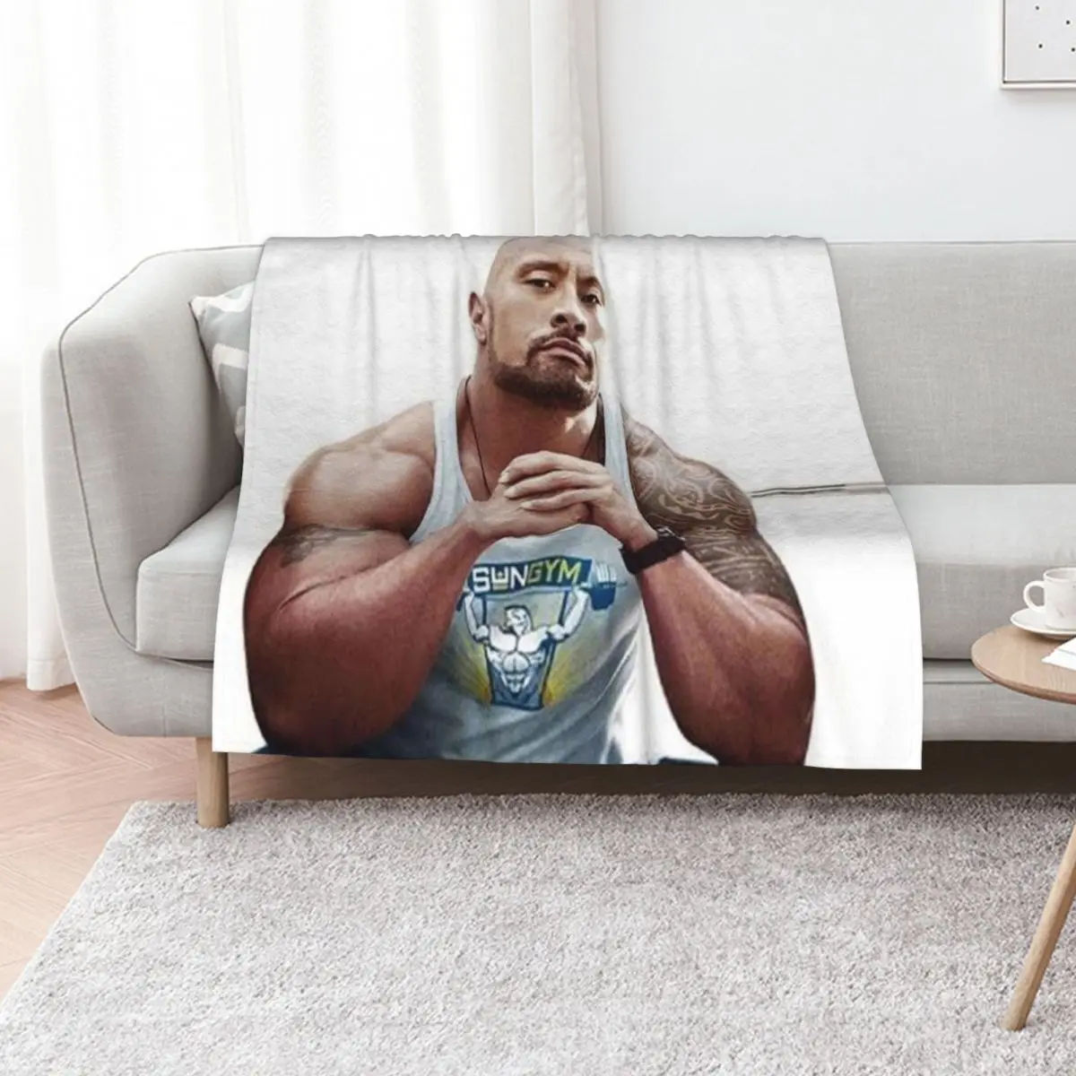 

dwayne johnson Throw Blanket Large Hairys Designers For Decorative Sofa Blankets