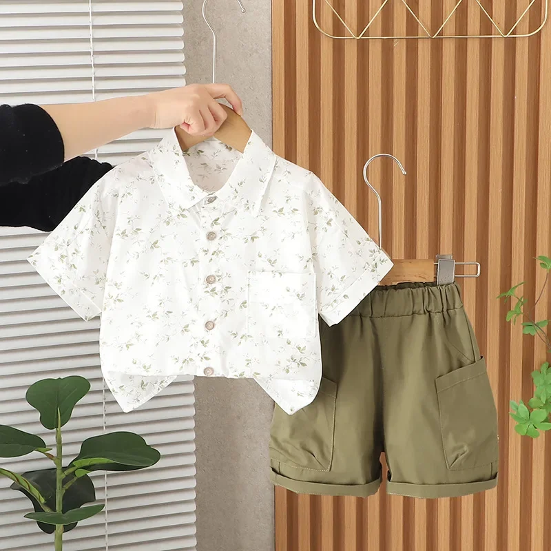 

New Summer Baby Clothes Suit Children Boys Short Sleeved Shirt Shorts 2Pcs/Sets Infant Casual Sports Clothing Kids Tracksuits