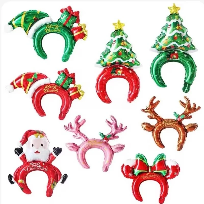 

Christmas large headdress percussion stick balloon handheld stick old man snowman mall children's activity decorative headband