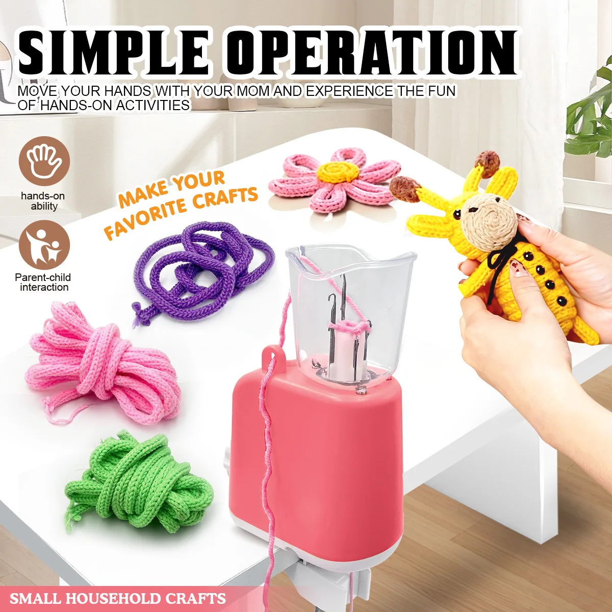 DIY Electric Rope Knitting Machine Household Hand Rope Knitting Machine Knitting Necklace Jewelry Tool