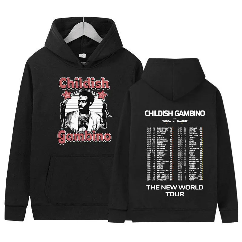 

Childish Gambino The New 2024 World Tour Print Hoodie Men's Retro Fashion Pullover Sweatshirt Hip Hop Oversized Hoody Streetwear