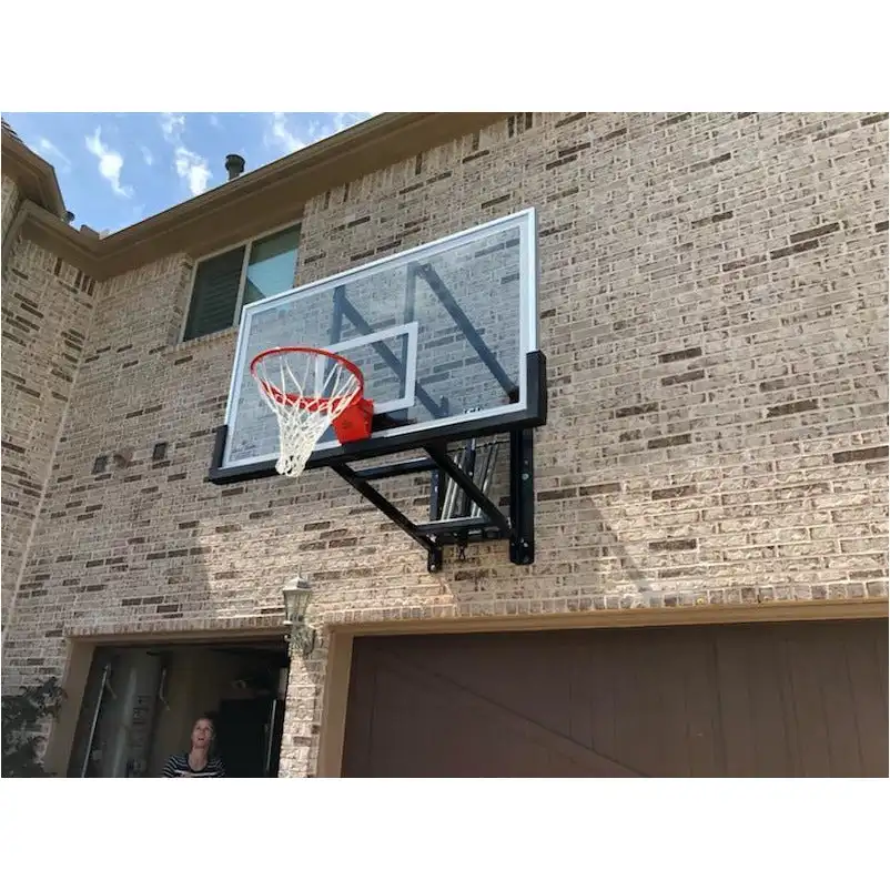 Wall Mounted Ground Mounted Movable Adjustable Height Tempered Glass Basketball Board and Basketball Frame