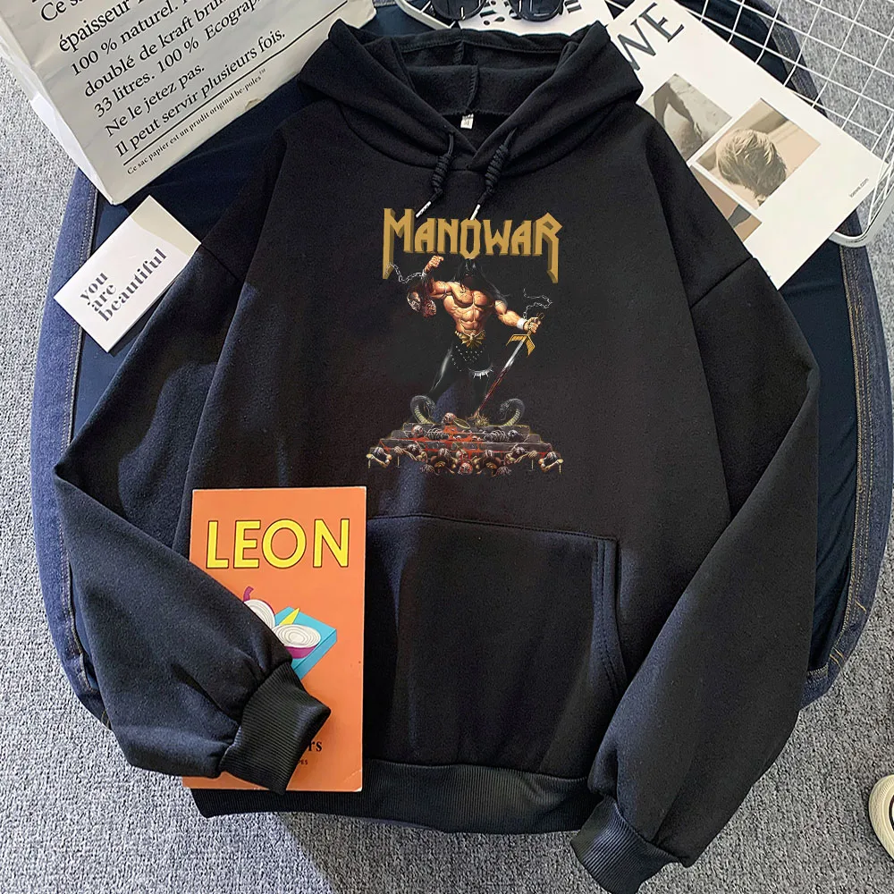 Manowar Heavy Mental Band  Hoodies Hip Hop Unisex Streetwear  Print Sweatshirts Men/Women Clothes Long Sleeve Winter Soft Hoodie