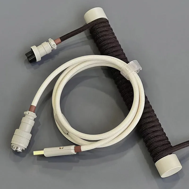 Color Aviation Plug Cable 1.5m Type-c Spiral With Fixed Wire Series Customized Mechanical Keyboard Cable Z48 Accessories
