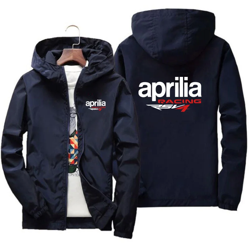 New Men\'s Casual Jackets Korean Fashion Outdoor Aprilia Racing RSV4 Jacket Hooded Windbreaker Coats Racer Factory Racing Jacket