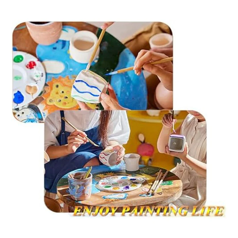 

ABBN-10 PCS Pottery Glaze Brushes Brush Set For Pottery Painting Acrylic Watercolor Painting Artist Rock