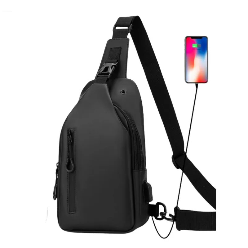 

Мужская нагрудная сумка-слинг через плечо, водонепроницаемая, с USB-зарядкой, для коротких поездок, для мужчин, дорожная сумка-мессенджер