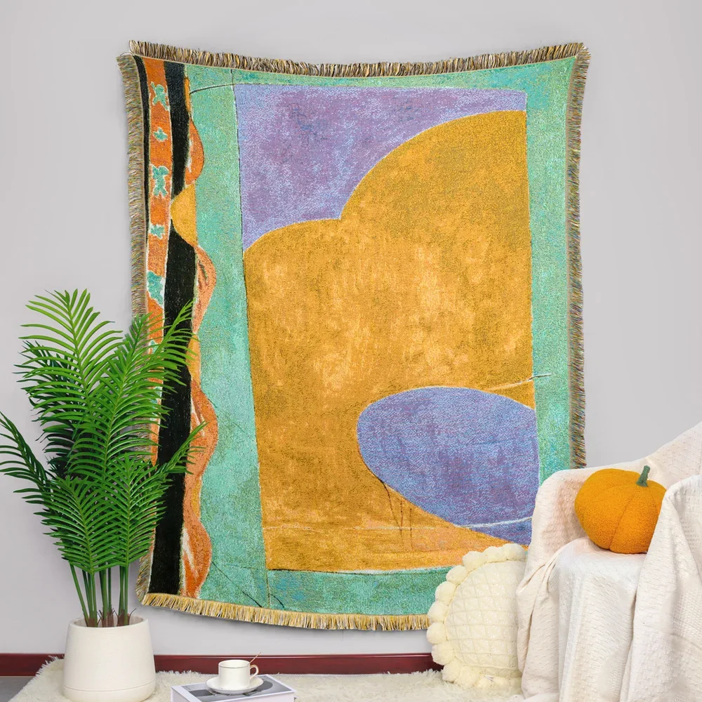 

Jacquard Modern Minimalist Camping Outdoor Blanket Tablecloth Tapestry Sofa Towel Multifunctional Decoration Lunch Break