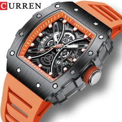 CURREN8438 Youth Cool Watches Waterproof Silicone Strap Luminous Date Top Brand Quartz Watch For Men