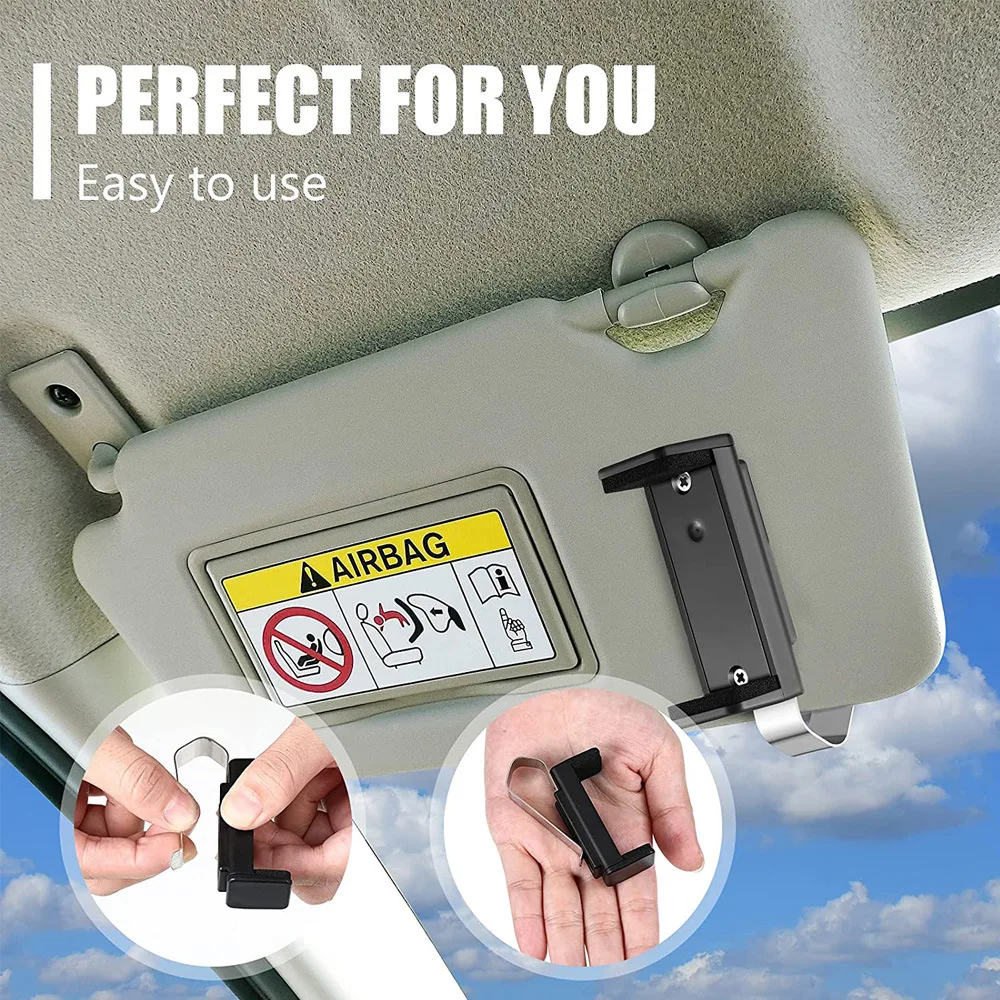 Car Sun Visor Clip Holder Mount Stand 47-68mm for Garage Door remote control Car Key Remote Quick installation